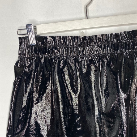 NWT Small Zara Knit Shiny Faux Patent pull on Skirt - Picture 4 of 10